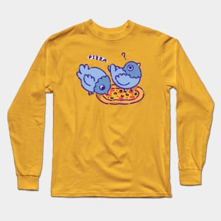 Pigeon on a pizza Long Sleeve T-Shirt